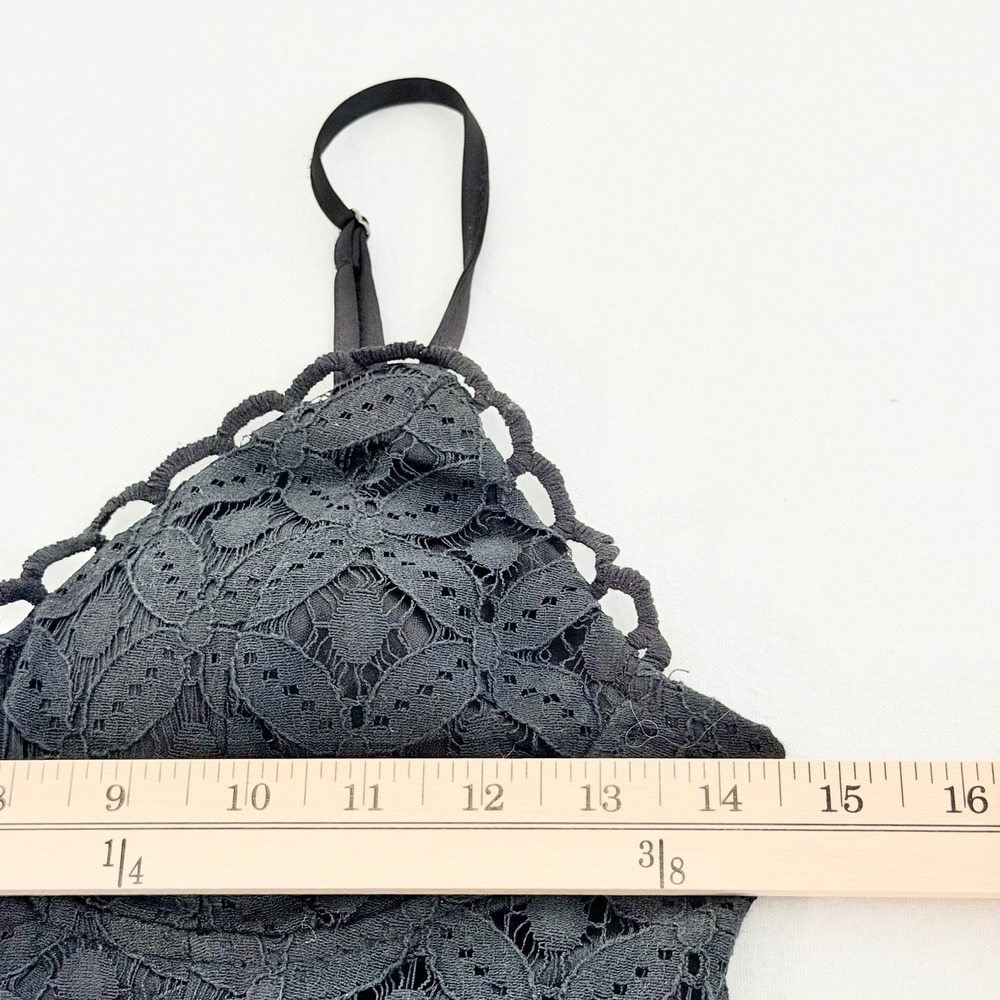 Lily Star Black Lace Corset Top Y2K Dark Coquette Bustier Lace Up Camisole M - Picture 10 of 15